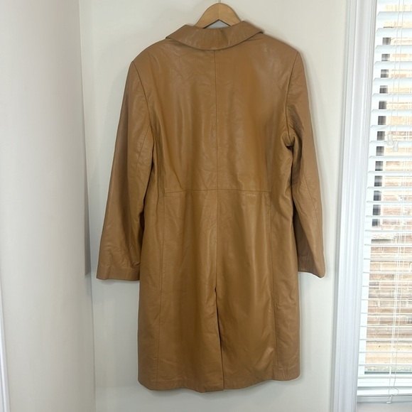 Bod & Christensen Leather 3/4 Trench Coat Style Button Down Women size 14 - Picture 12 of 17